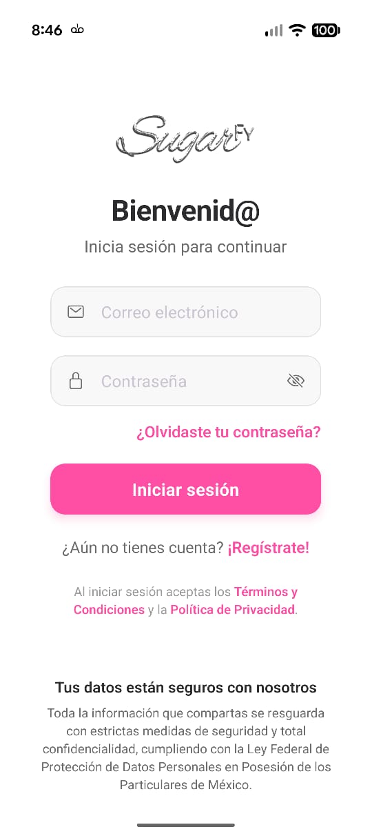 Iniciar sesión - Bienvenida